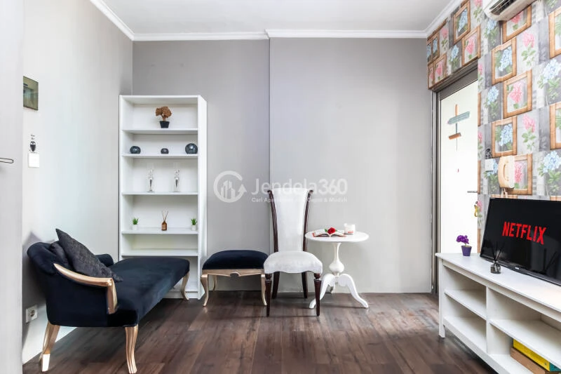 Living Room Tidy 1BR Apartment High Floor with City View at Mediterania Garden Residence 1
