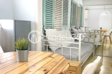 Living Room 1BR Apartment with City View at Kalibata City Apartment