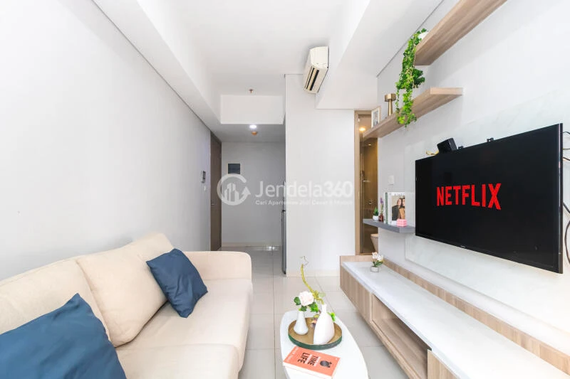 Living Room 2BR Apartment with City View at Taman Anggrek Residence