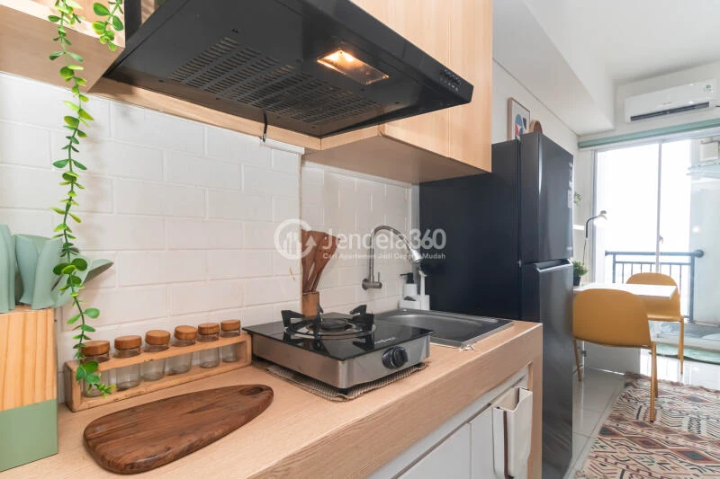 Living Room Studio Apartment with City View at Akasa Pure Living Apartment