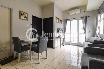 Living Room Family Friendly 2BR Apartment with City View at Serpong Green View Apartment