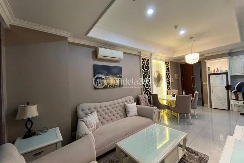 Living Room 2BR Apartment with City View at Kuningan City (Denpasar Residence)