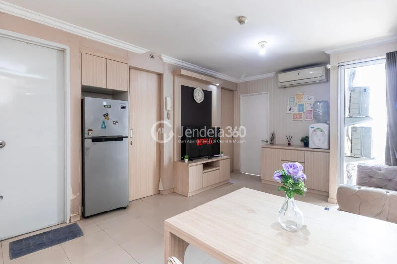 Living Room High Floor 3BR Apartment with city View at Bassura City Apartment