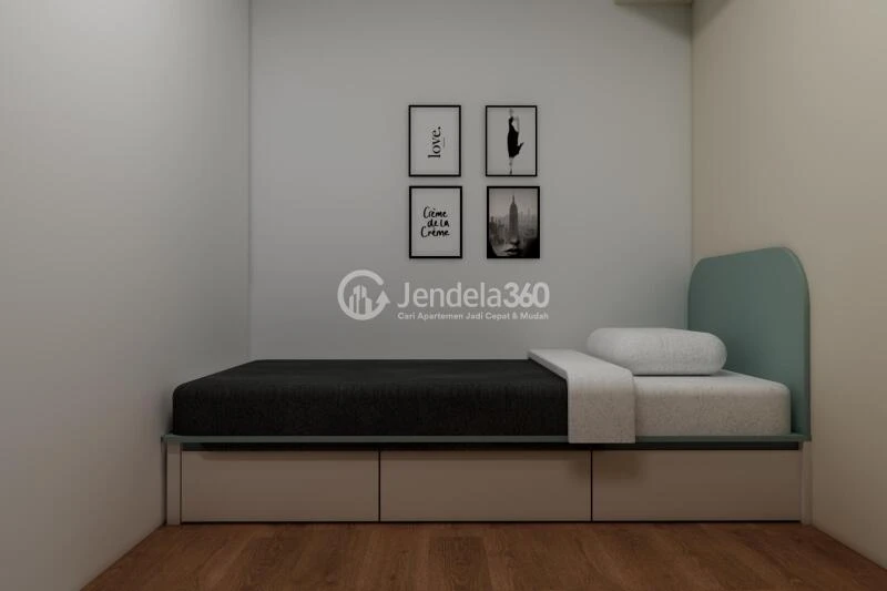 Bedroom 2 Trendy 2BR Apartment Middle Floor with Swimming Pool View at Kebagusan City Apartment