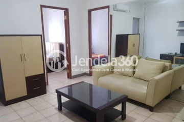 Living Room High Floor 2BR Apartment with City View at Gading Mediterania Residence