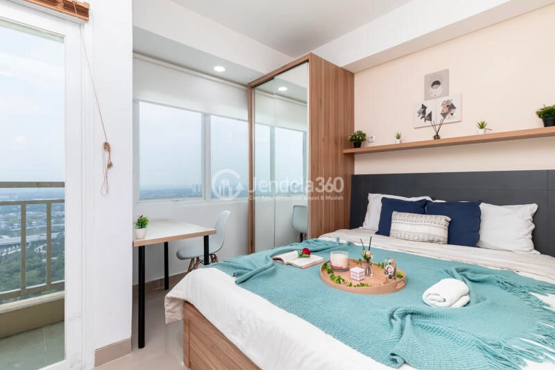 Bedroom Modern Studio Apartment at B Residence BSD Low Floor