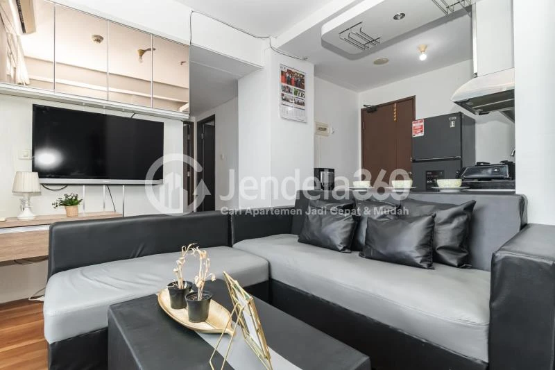 Living Room Compact 3BR Apartment at Callia Apartment Tower Callia